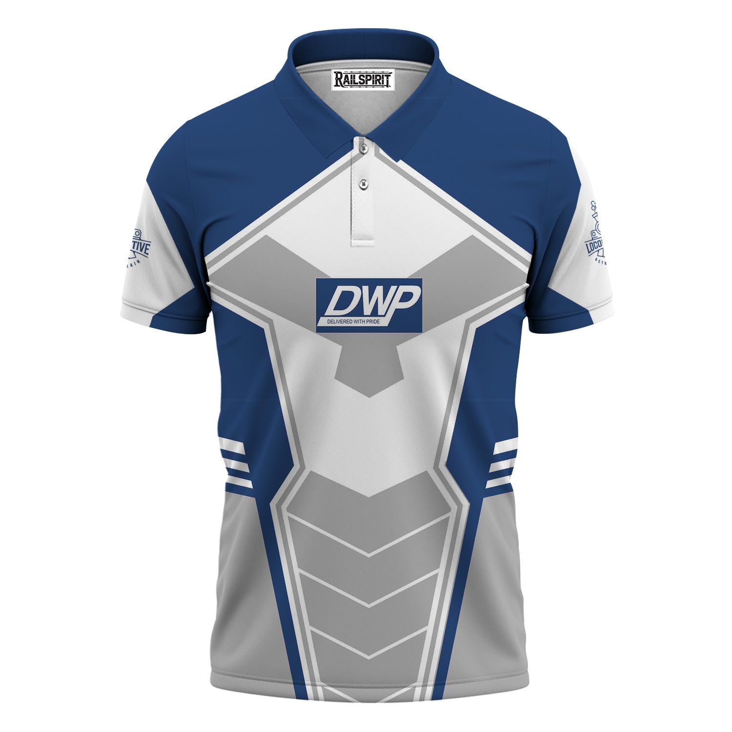 Railspirit Personalized Duluth, Winnipeg and Pacific Railway Polo Shirt Engine-Inspired Style Train Shirt for Railroad Fanatic