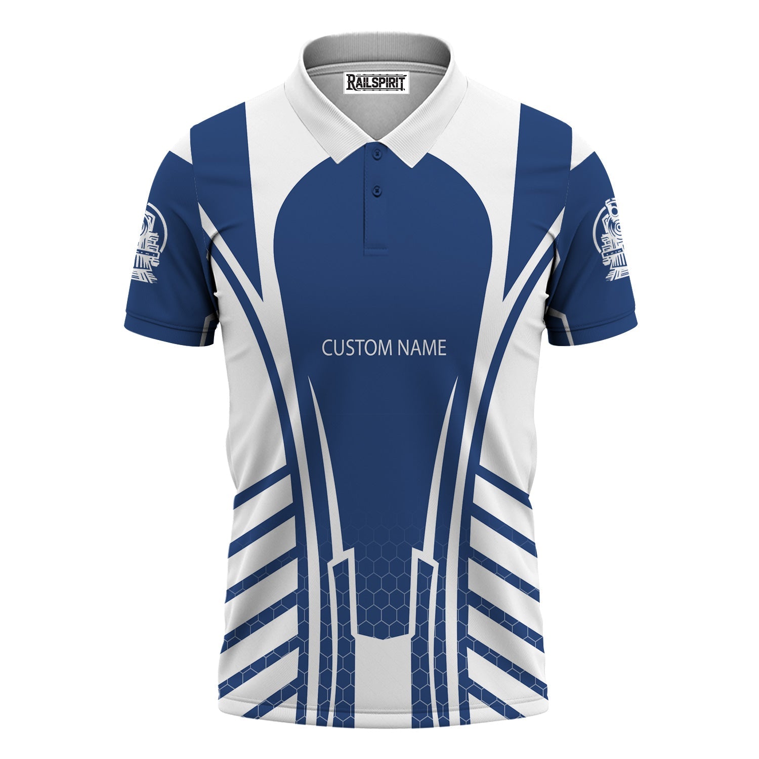 Railspirit Personalized Duluth, Winnipeg and Pacific Railway Polo Shirt Striped Railroad Style Train Shirt All Over Print