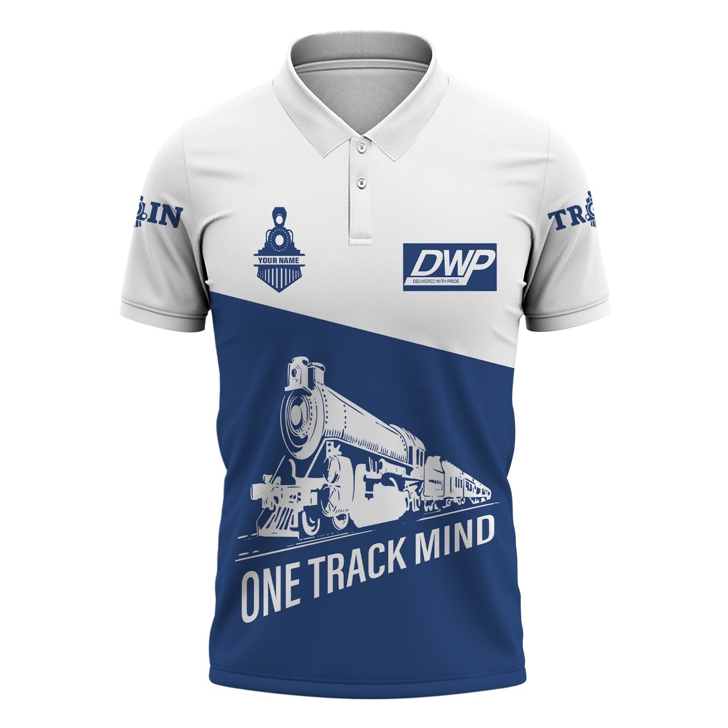 Railspirit Personalized Duluth, Winnipeg and Pacific Railway Polo Shirt One Track Mind Unisex Train Shirt Gift Idea For Train Lover