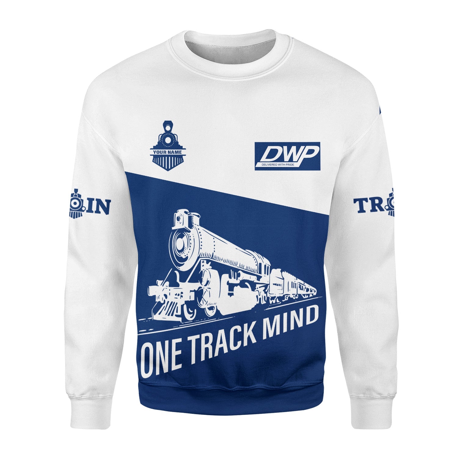 Railspirit Personalized Duluth, Winnipeg and Pacific Railway Sweatshirt One Track Mind Train Sweater Gift Idea For Train Lover