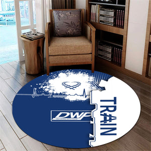 Railspirit Duluth, Winnipeg and Pacific Railway Round Mat Engine Heartbeat and Track Love Style Mat Gift Idea For Train Lovers