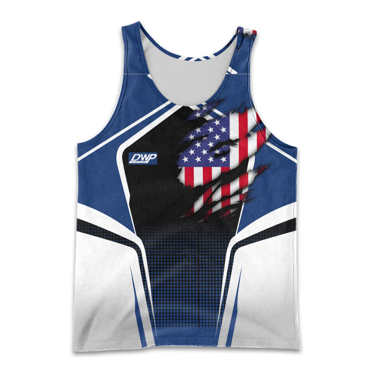 Railspirit Personalized Duluth, Winnipeg and Pacific Railway Men Tank Top American Eagle Vintage Train Shirt