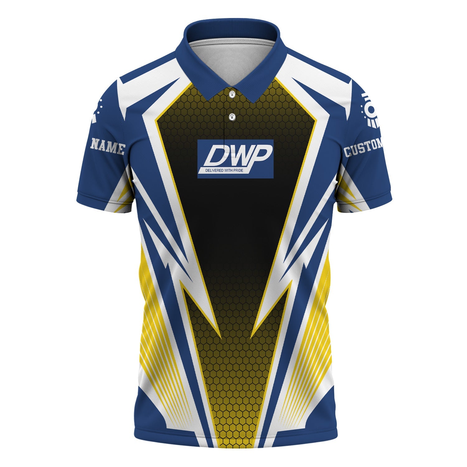 Railspirit Personalized Duluth, Winnipeg and Pacific Railway Polo Shirt Lightning Graphic Style Shirt Gift Idea For Train Lover