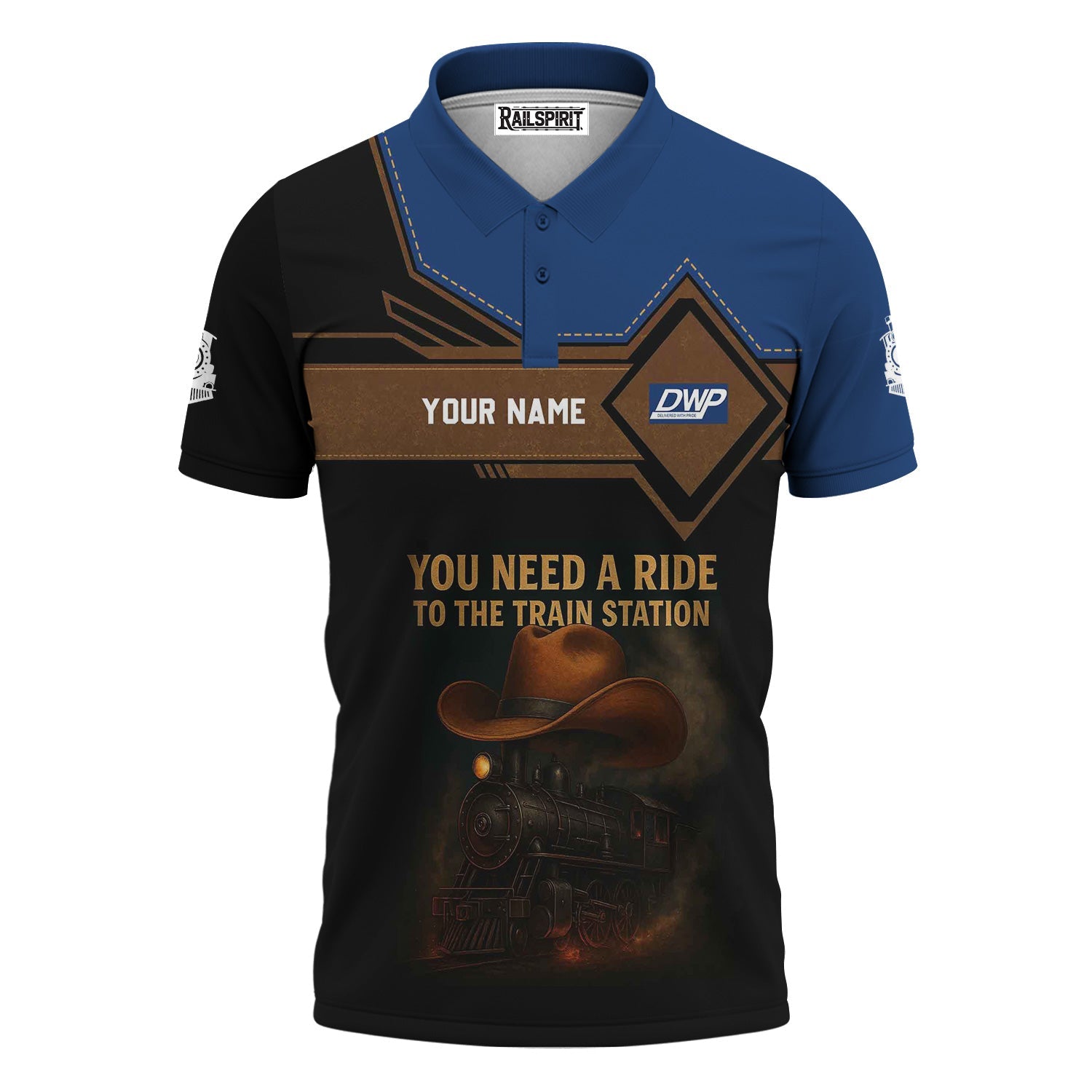 Railspirit Personalized Duluth, Winnipeg and Pacific Railway Polo Shirt You Need A Ride To The Train Station Shirt For Train Lovers