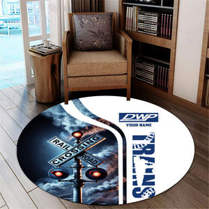 Railspirit Personalized Duluth, Winnipeg and Pacific Railway Round Mat Railroad Crossing Sign Mat All Over Print