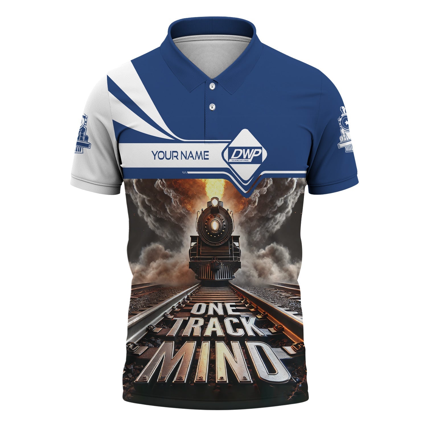 Railspirit Personalized Duluth, Winnipeg and Pacific Railway Polo Shirt One Track Mind Train Printed Shirt