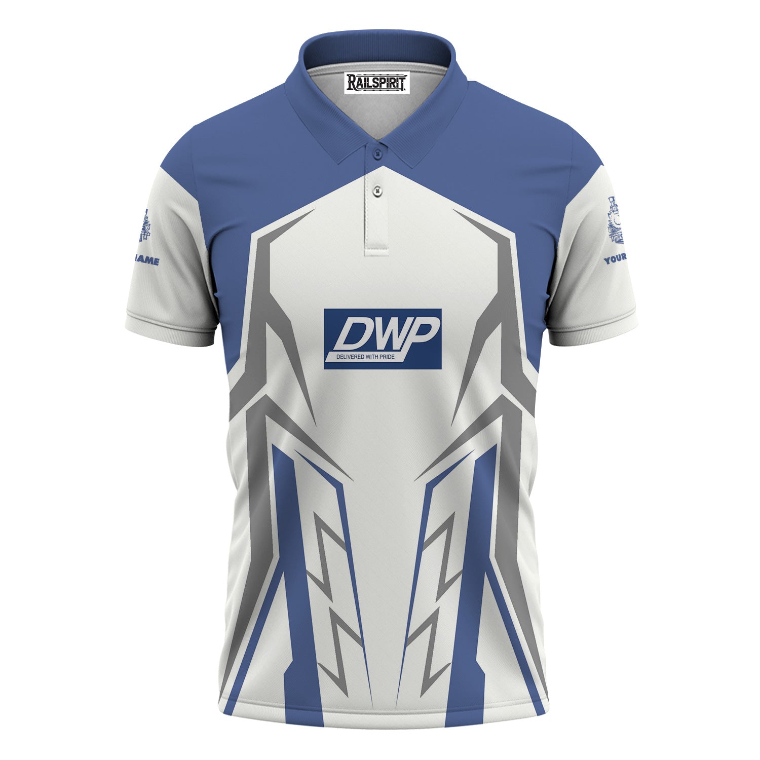 Railspirit Personalized Duluth, Winnipeg and Pacific Railway Polo Shirt Futuristic Design with Custom Job Train Shirt