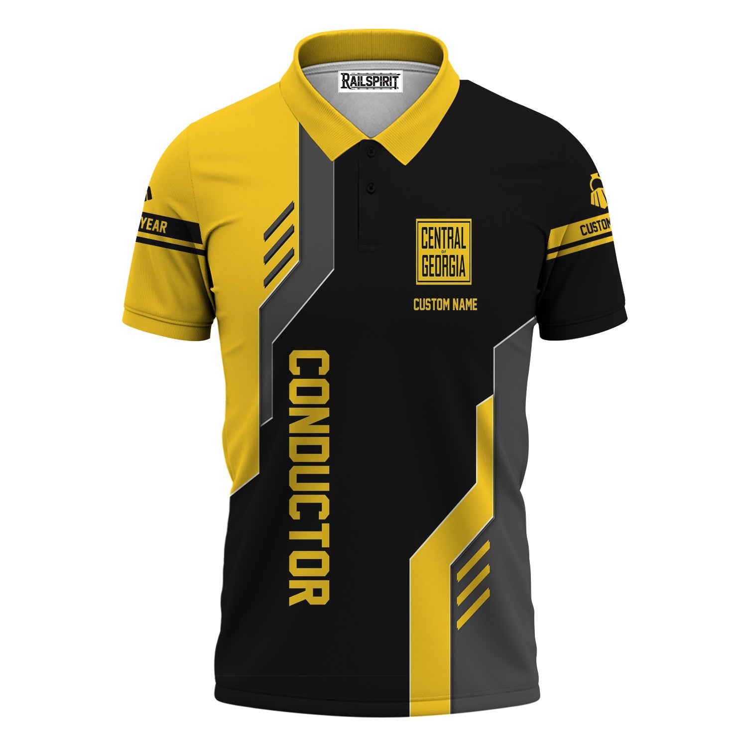 Railspirit Personalized Central of Georgia Railway Polo Shirt Unique Railway Style with Custom Job Train Shirt