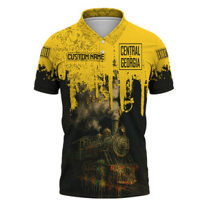 Railspirit Personalized Central of Georgia Railway Polo Shirt Vintage Train Art Style Shirt For Locomotive Fans