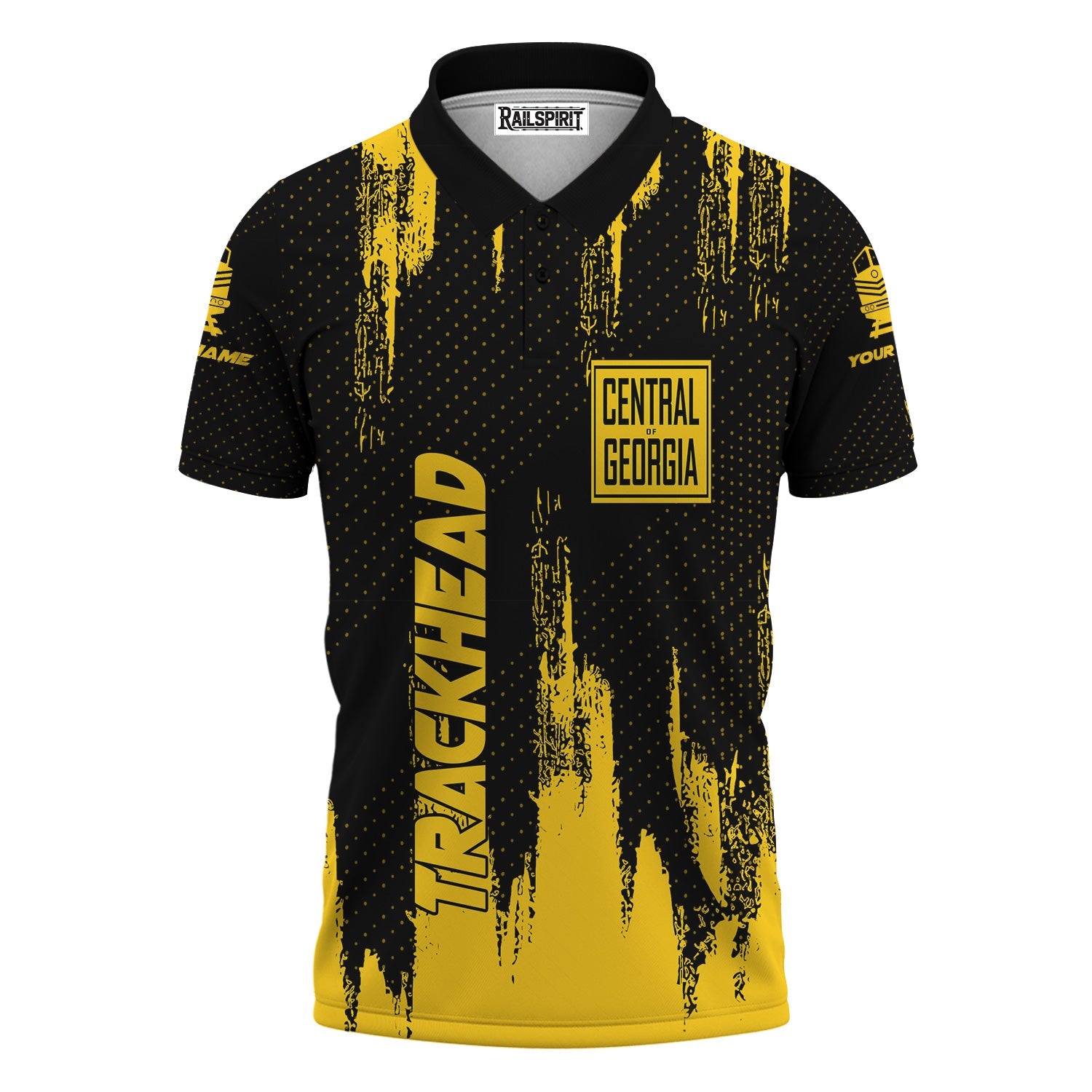Railspirit Personalized Central of Georgia Railway Polo Shirt Paint Impact Design Train Shirt for Trackhead