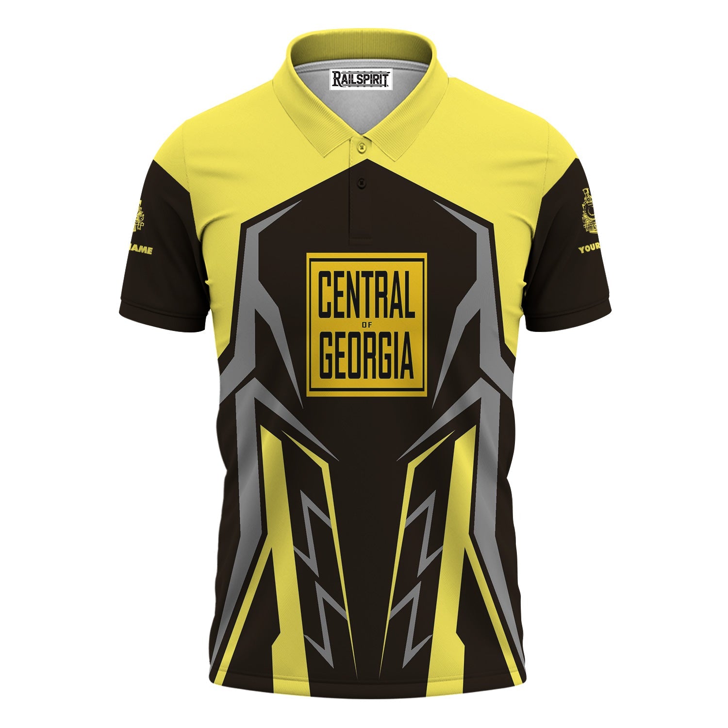 Railspirit Personalized Central of Georgia Railway Polo Shirt Futuristic Design with Custom Job Train Shirt