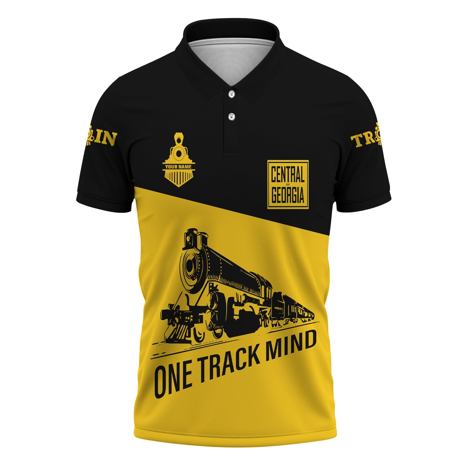 Railspirit Personalized Central of Georgia Railway Polo Shirt One Track Mind Unisex Train Shirt Gift Idea For Train Lover