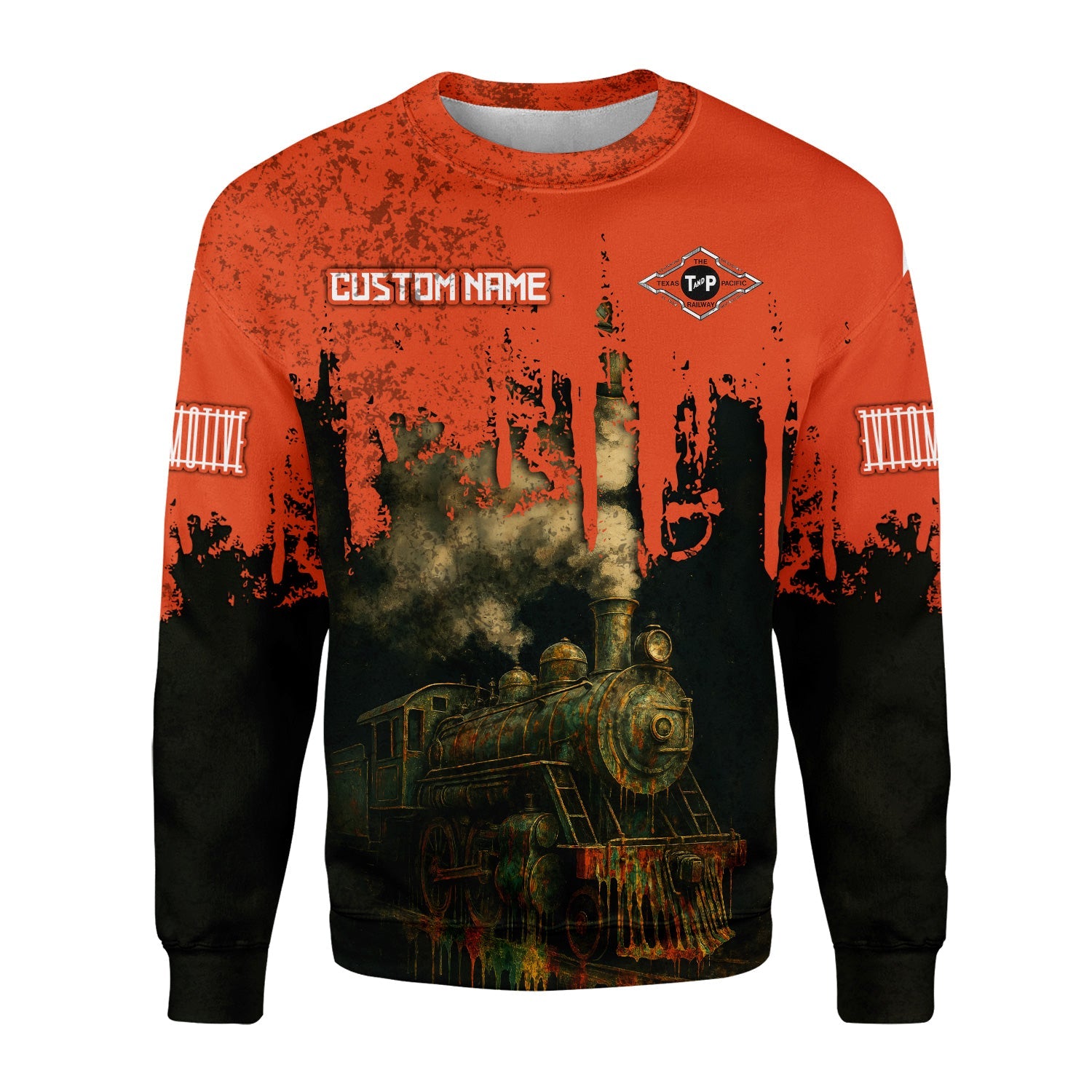 Railspirit Personalized Texas and Pacific Railway Sweatshirt Vintage Train Art Style Shirt For Locomotive Fans