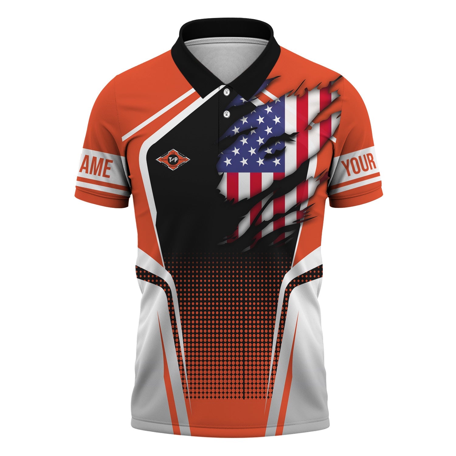 Railspirit Personalized Texas and Pacific Railway Polo Shirt American Eagle Vintage Train Shirt