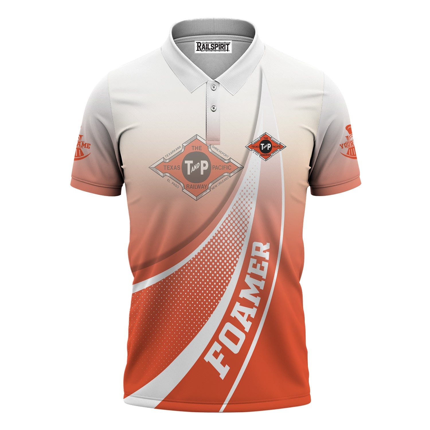 Railspirit Personalized Texas and Pacific Railway Polo Shirt Railway-Themed Style Shirt Gift Idea For Trainspotter