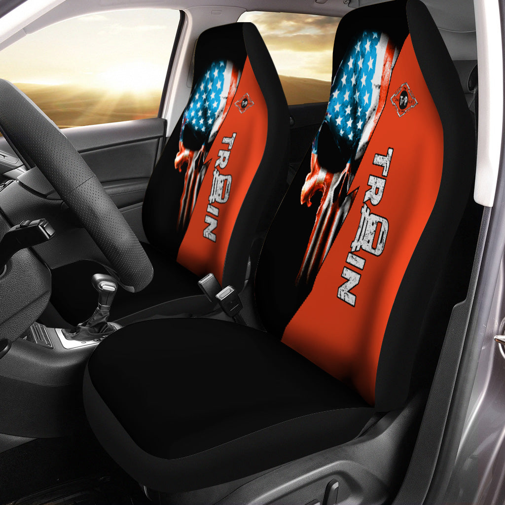 Railspirit Texas and Pacific Railway Car Seat Cover Train Skull American Flag Style Seat Cover