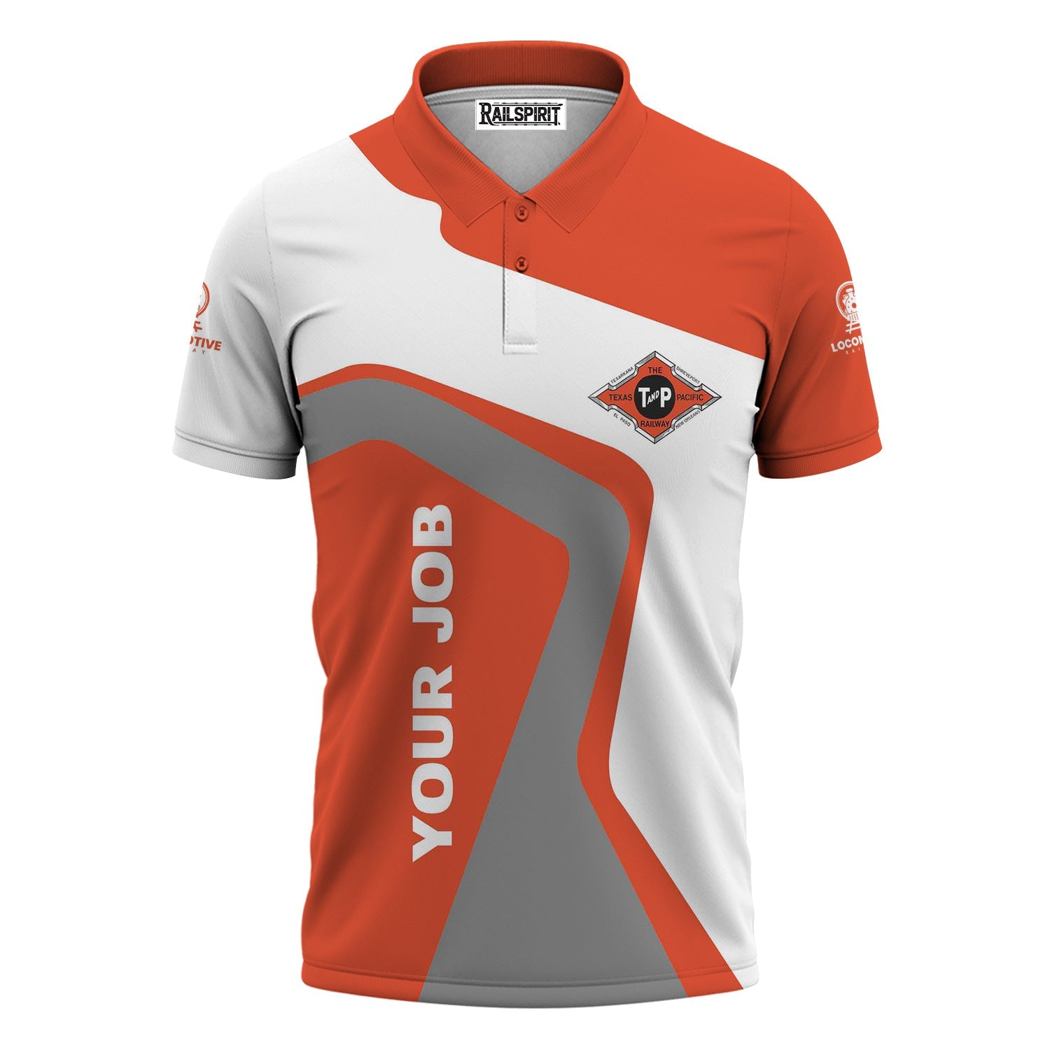 Railspirit Personalized Texas and Pacific Railway Polo Shirt Unique Design with Custom Job Position Train Shirt