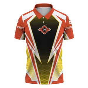 Railspirit Personalized Texas and Pacific Railway Polo Shirt Lightning Graphic Style Shirt Gift Idea For Train Lover