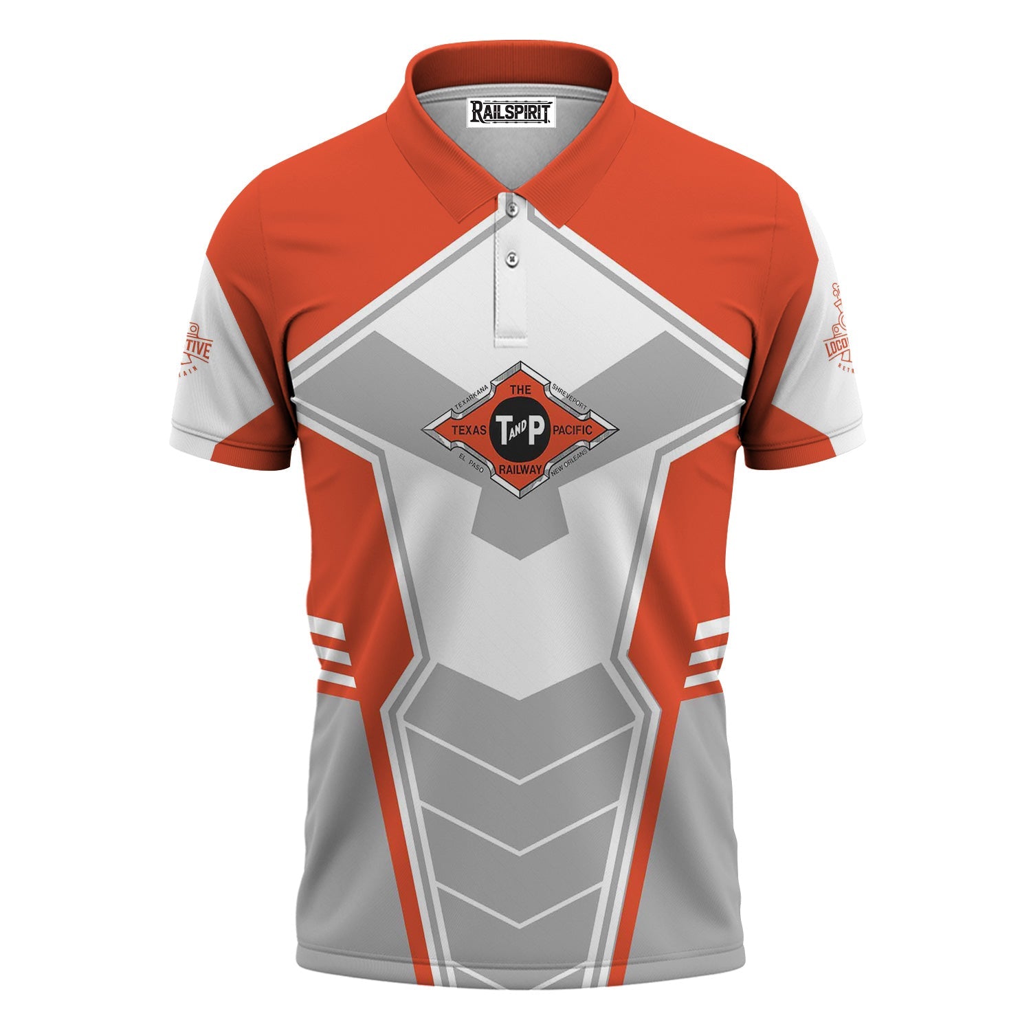 Railspirit Personalized Texas and Pacific Railway Polo Shirt Engine-Inspired Style Train Shirt for Railroad Fanatic