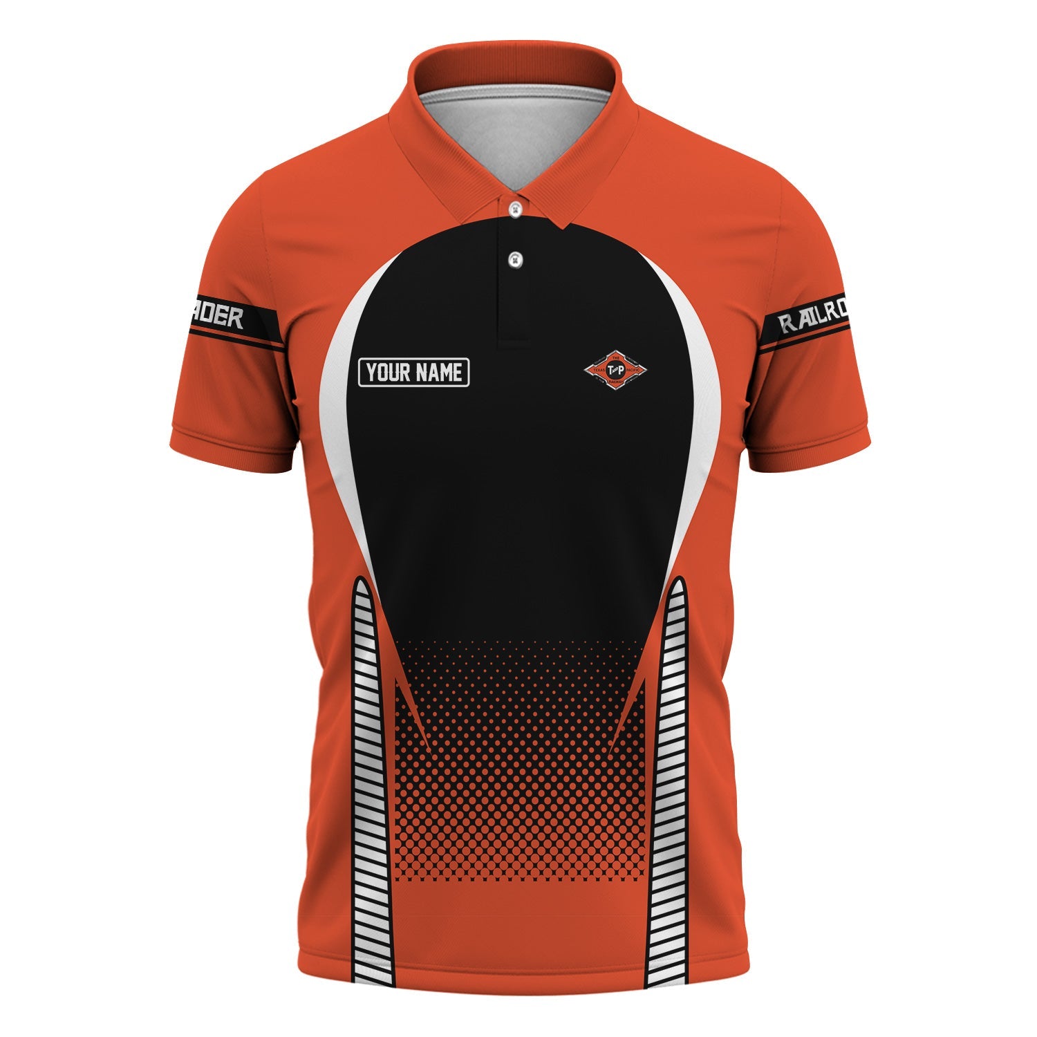 Railspirit Personalized Texas and Pacific Railway Polo Shirt Stress Is Caused By Not Having Enough Trains Shirt All Over Print