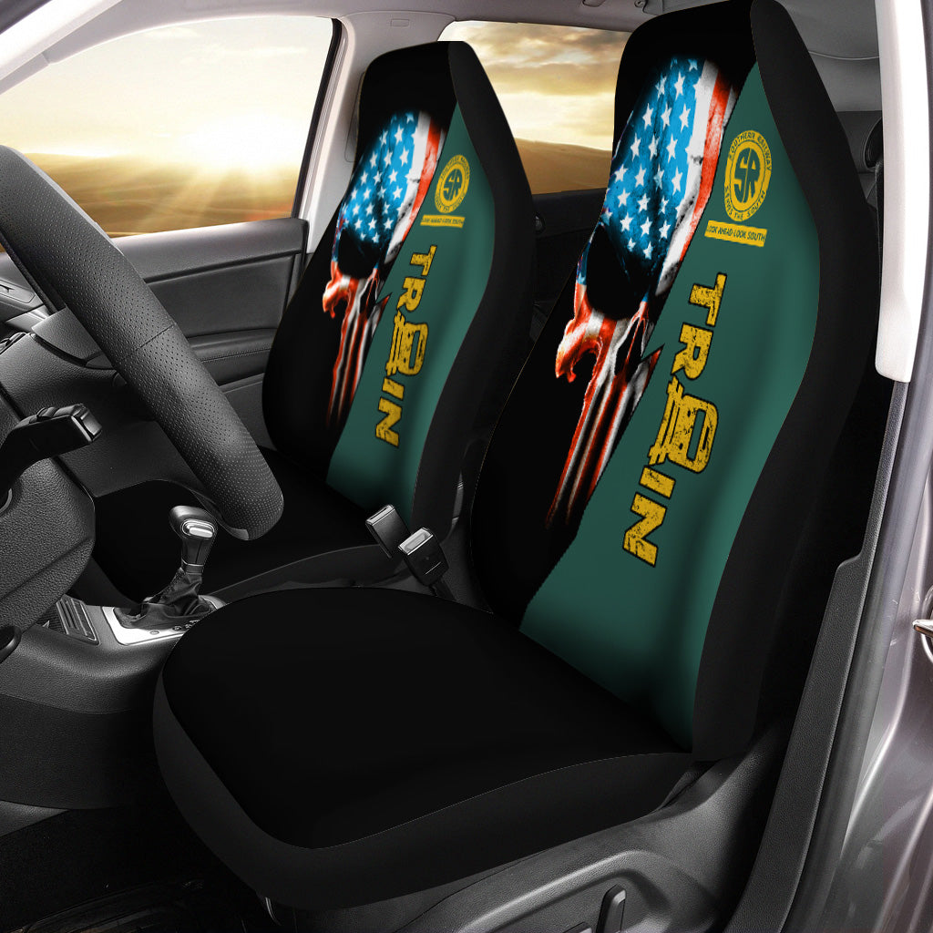 Railspirit Southern Railway U.S Car Seat Cover Train Skull American Flag Style SOU Seat Cover