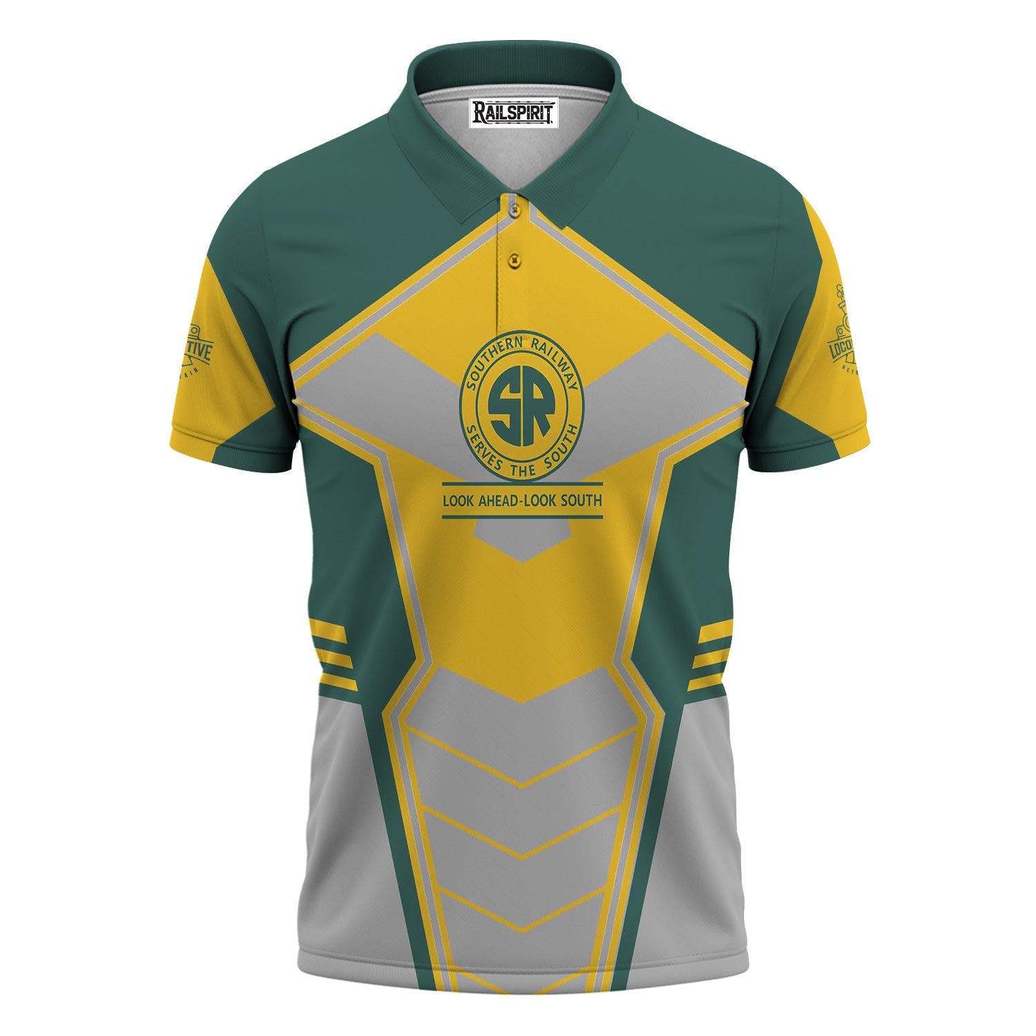Railspirit Personalized Southern Railway U.S Polo Shirt Engine-Inspired Style SOU Train Shirt for Railroad Fanatic