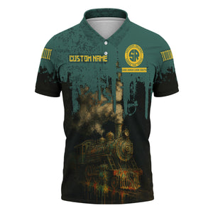 Railspirit Personalized Southern Railway U.S Polo Shirt Vintage Train Art Style SOU Shirt For Locomotive Fans