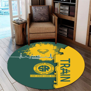 Railspirit Southern Railway U.S Round Mat Engine Heartbeat and Track Love Style SOU Mat Gift Idea For Train Lovers