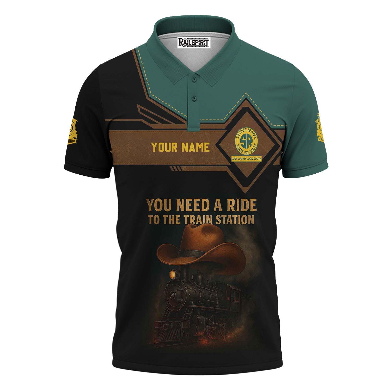 Railspirit Personalized Southern Railway U.S Polo Shirt You Need A Ride To The Train Station SOU Shirt For Train Lovers