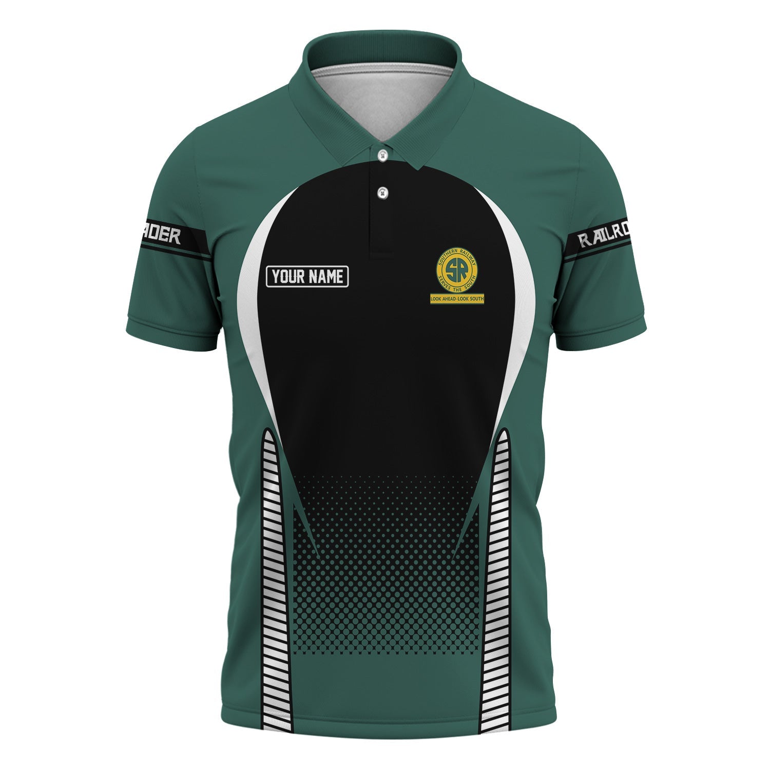 Railspirit Personalized Southern Railway U.S Polo Shirt Stress Is Caused By Not Having Enough Trains SOU Shirt All Over Print