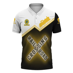 Railspirit Personalized Southern Railway U.S Polo Shirt Railroad Crossing Printed Train Track Shirt