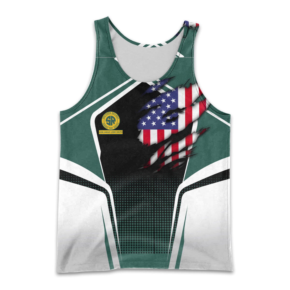 Railspirit Personalized Southern Railway U.S Men Tank Top American Eagle Vintage Train SOU Shirt