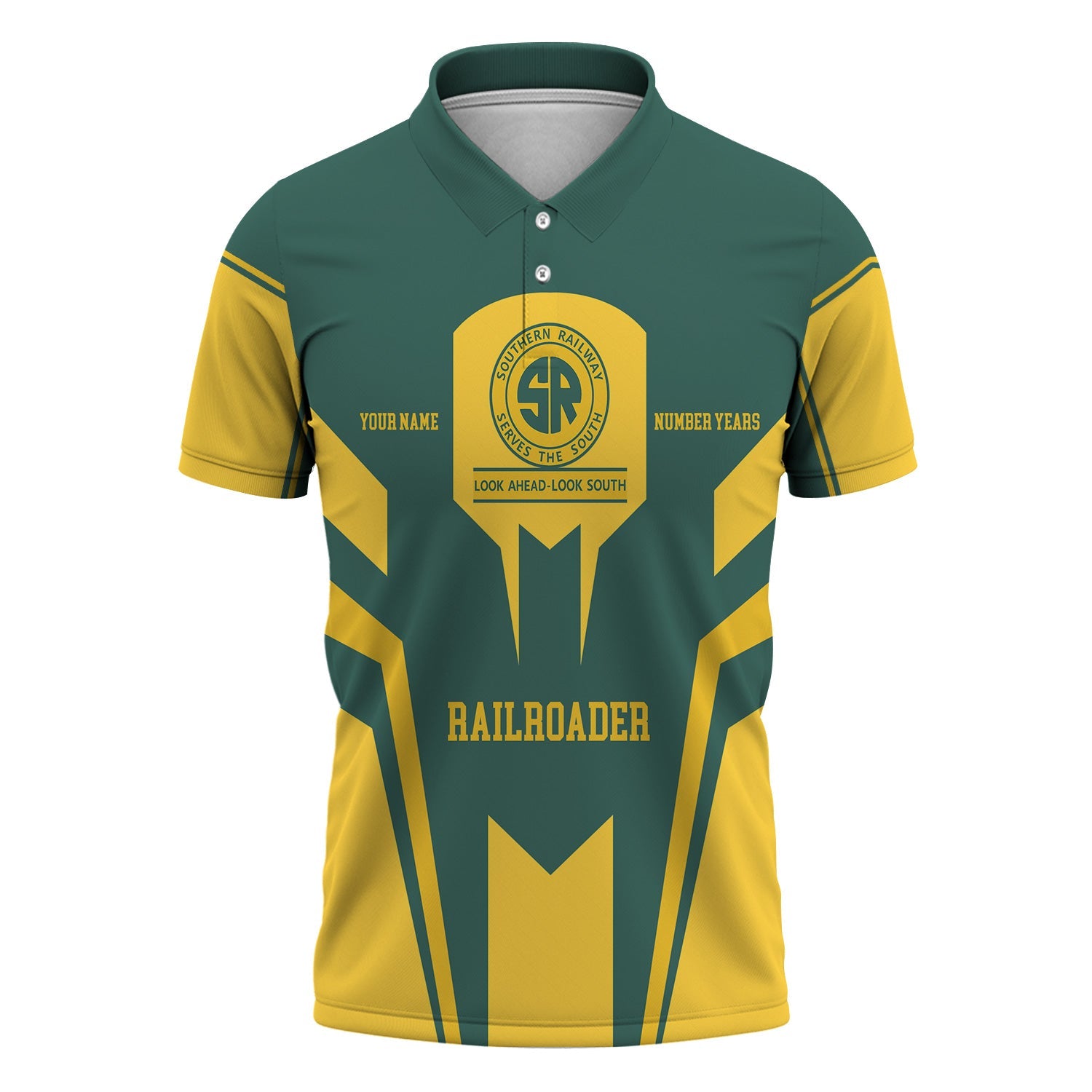 Railspirit Personalized Southern Railway U.S Polo Shirt Custom Year Railroader SOU Shirt Gift Idea For Train Lover