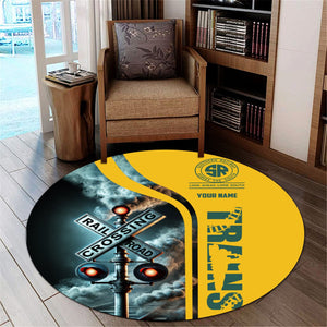 Railspirit Personalized Southern Railway U.S Round Mat Railroad Crossing Sign SOU Mat All Over Print