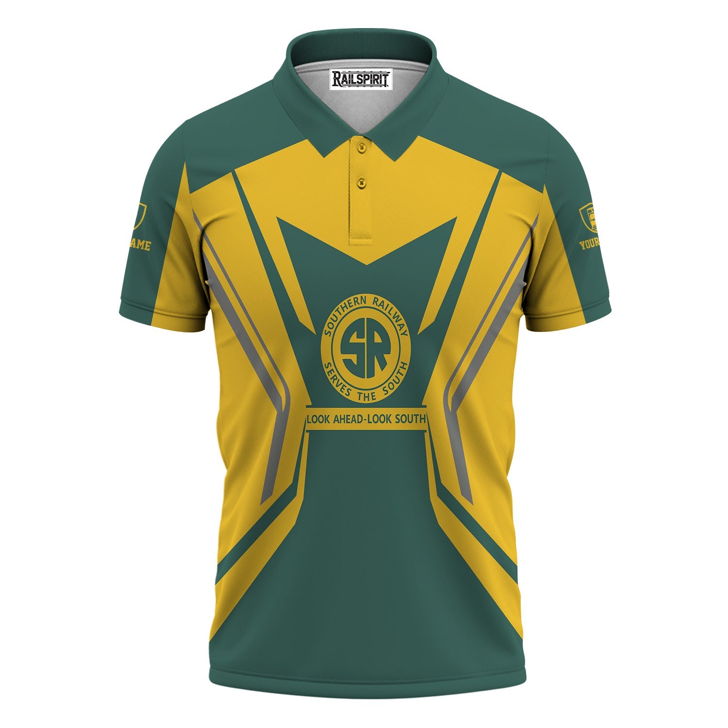 Railspirit Personalized Southern Railway U.S Polo Shirt Unique Style with Custom Job SOU Train Shirt