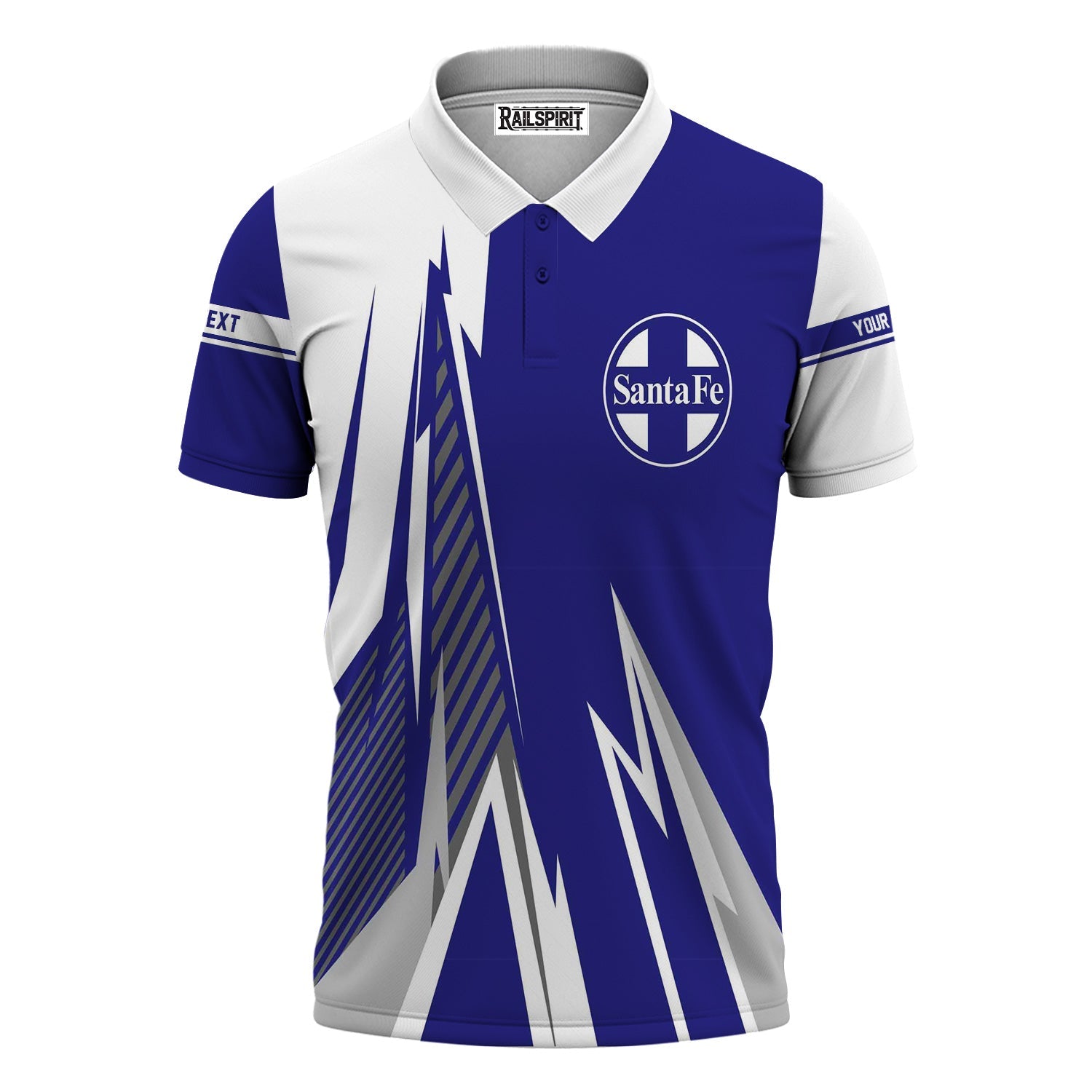 Railspirit Personalized Santa Fe ATSF Railway Polo Shirt Lightning-Inspired Railway Style Atchison, Topeka and Santa Fe Shirt For Train Lovers
