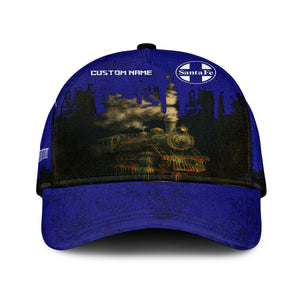 Railspirit Personalized Santa Fe Railway Classic Cap Vintage Train Art Style Atchison, Topeka and Santa Fe Railway Cap For Locomotive Fans