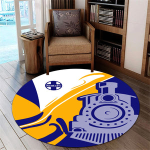 Railspirit Santa Fe Railway Round Mat Flame-Inspired Style Atchison, Topeka and Santa Fe Railway Mat Gift Idea For Train Lovers