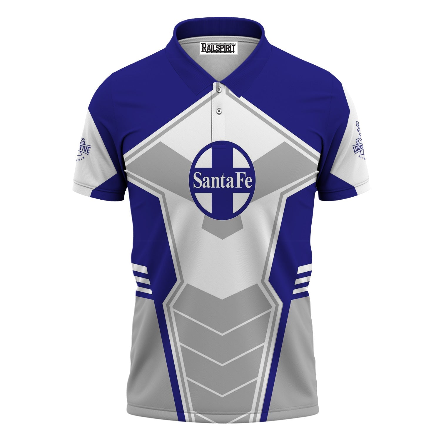 Railspirit Personalized Santa Fe ATSF Railway Polo Shirt Engine-Inspired Style Atchison, Topeka and Santa Fe Train Shirt for Railroad Fanatic