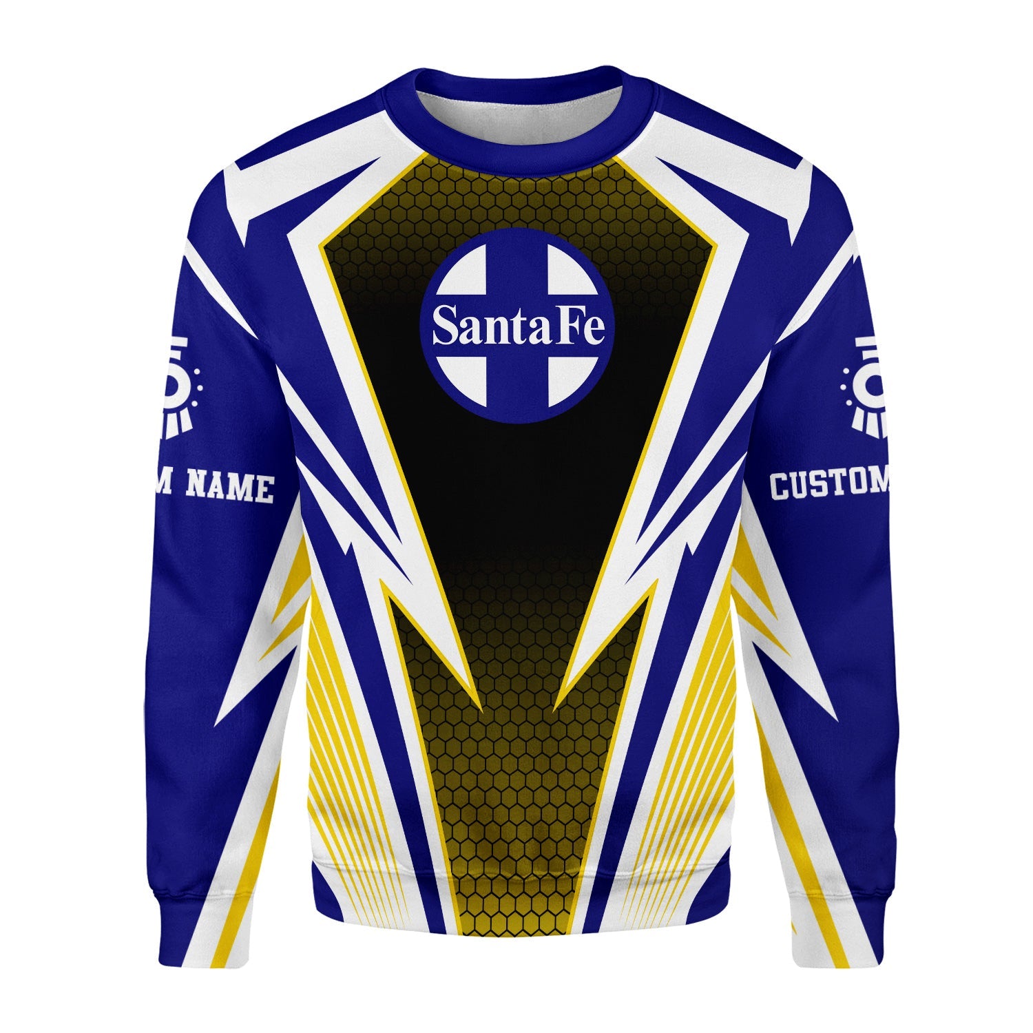 Railspirit Personalized Santa Fe Railway Sweatshirt Lightning Graphic Style Atchison, Topeka and Santa Fe Railway Shirt Gift Idea For Train Lover