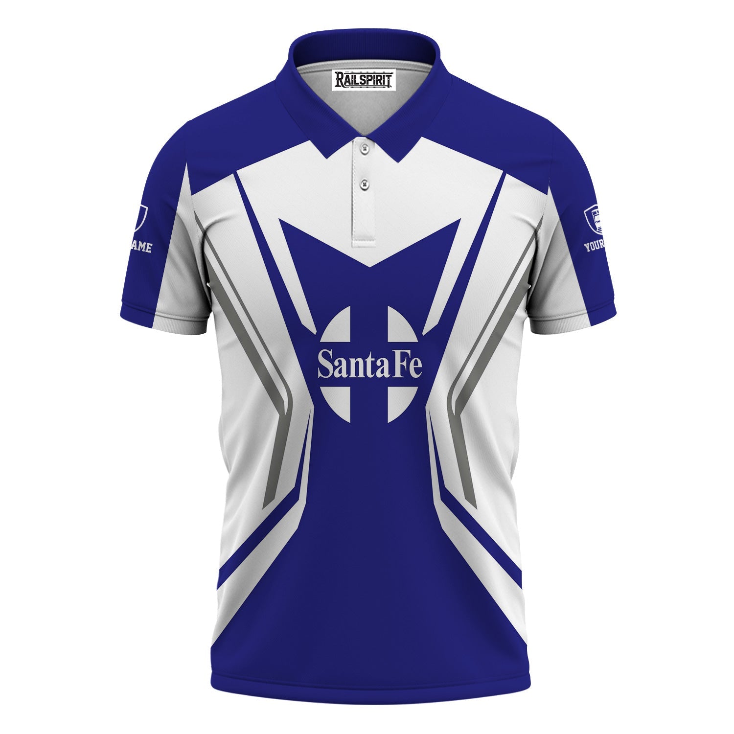 Railspirit Personalized Santa Fe ATSF Railway Polo Shirt Unique Style with Custom Job Atchison, Topeka and Santa Fe Train Shirt