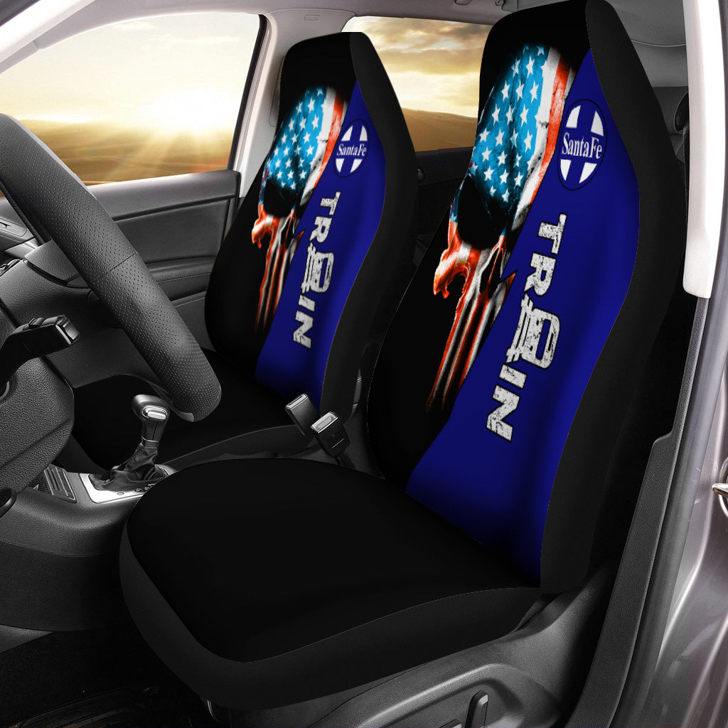 Railspirit Santa Fe Railway Car Seat Cover Train Skull American Flag Style Atchison, Topeka and Santa Fe Railway Seat Cover