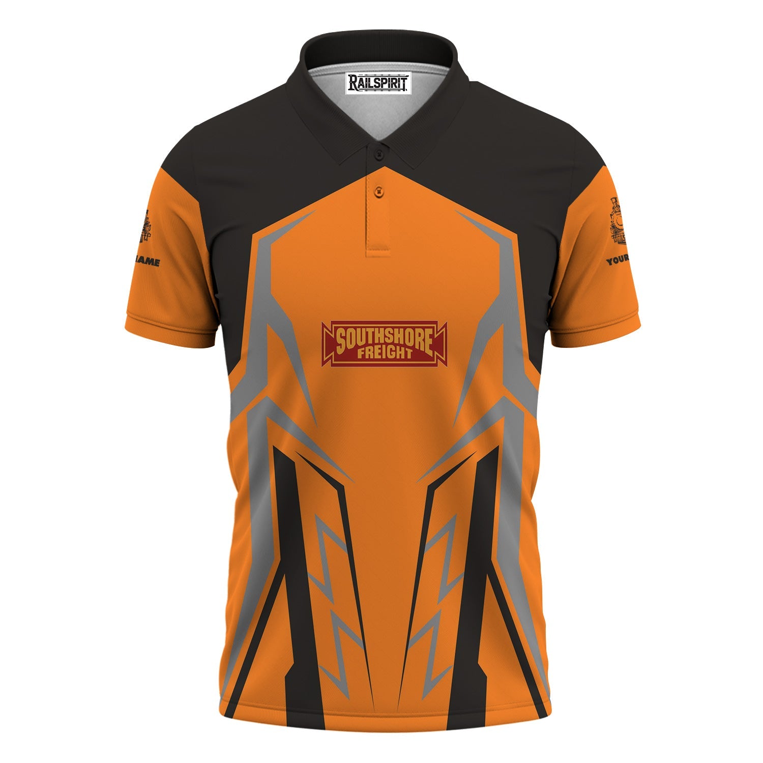 Railspirit Personalized Chicago South Shore and South Bend Railroad Polo Shirt Futuristic Design with Custom Job Train Shirt