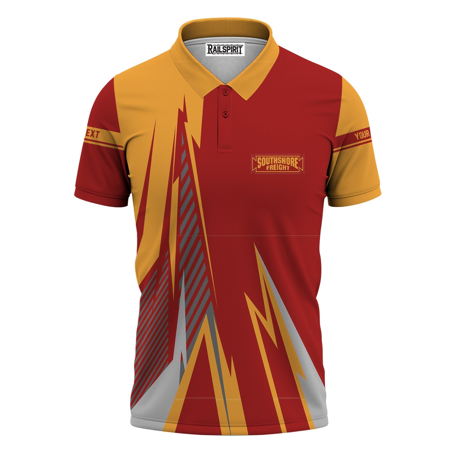 Railspirit Personalized Chicago South Shore and South Bend Railroad Polo Shirt Lightning-Inspired Railway Style Shirt For Train Lovers