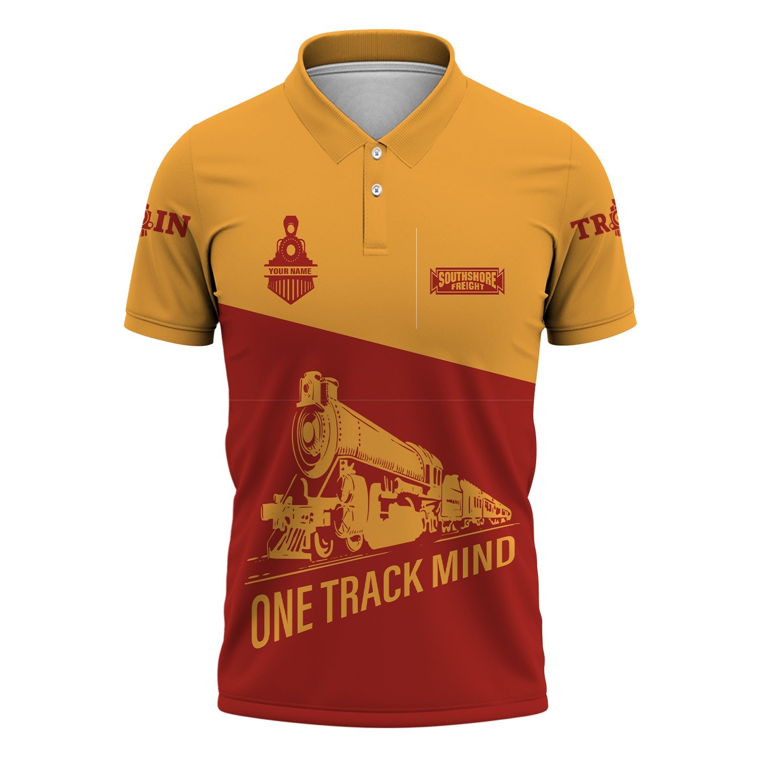 Railspirit Personalized Chicago South Shore and South Bend Railroad Polo Shirt One Track Mind  Unisex Train Shirt Gift Idea For Train Lover