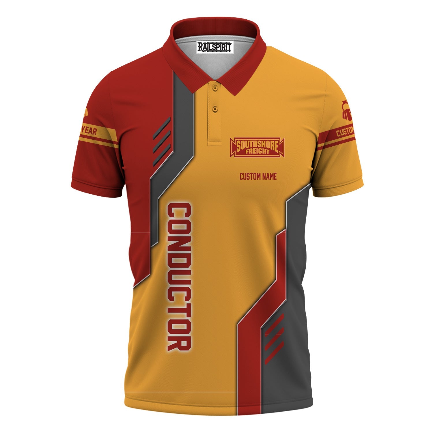 Railspirit Personalized Chicago South Shore and South Bend Railroad Polo Shirt Unique Railway Style with Custom Job Train Shirt