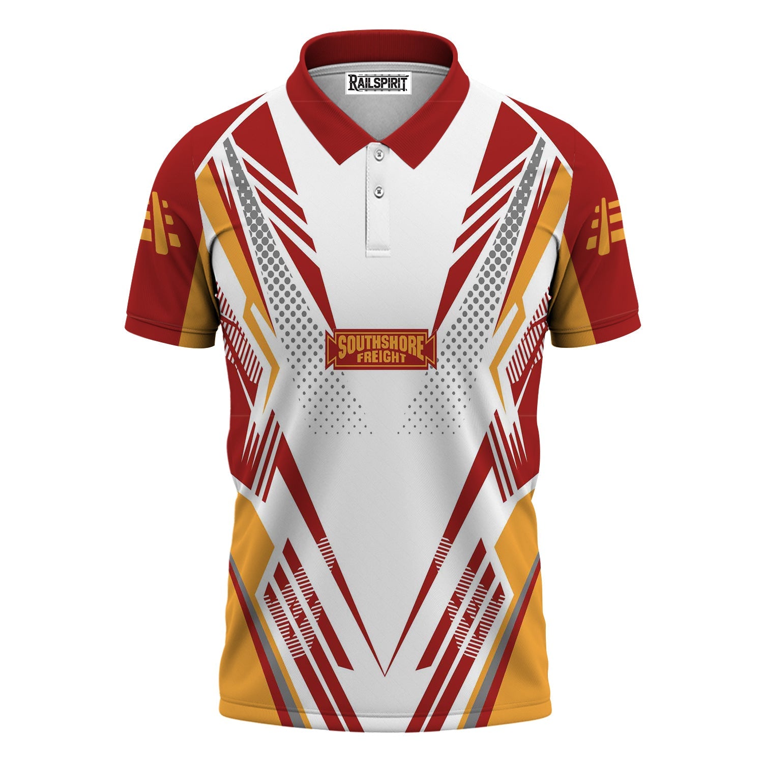 Railspirit Personalized Chicago South Shore and South Bend Railroad Polo Shirt Railroad Tribute Design Train Shirt for Train Lovers