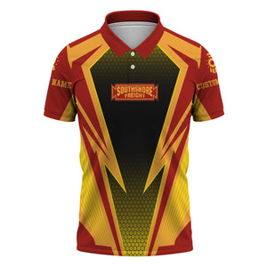 Railspirit Personalized Chicago South Shore and South Bend Railroad Polo Shirt Lightning Graphic Style Shirt Gift Idea For Train Lover