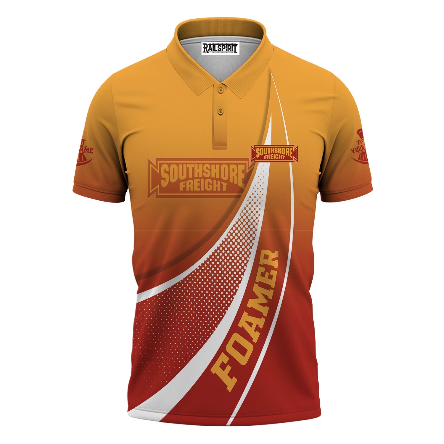 Railspirit Personalized Chicago South Shore and South Bend Railroad Polo Shirt Railway-Themed Style Shirt Gift Idea For Trainspotter