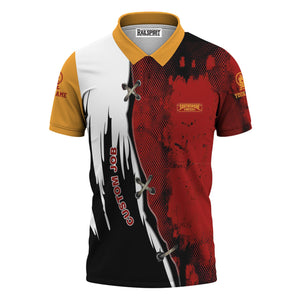 Railspirit Personalized Chicago South Shore and South Bend Railroad Polo Shirt Retro Stitches Design with Custom Position Train Shirt